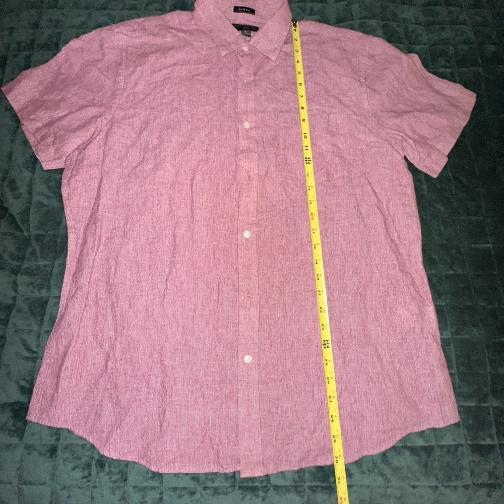 Banana Republic Mens Slim Fit Button Down Shirt Extra Large (XL) Red Classic